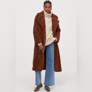 H&M long pile teddy coat * Size XS *